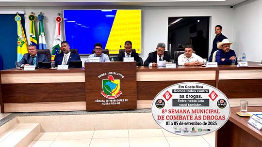 Câmara Municipal dá início à 8ª Semana de Combate às Drogas em Costa Rica