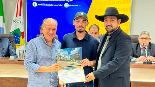 Vereadores homenageiam Victor Rangel Dias Teles com Moção de Congratulação pela organização do evento de Wheeling em Costa Rica