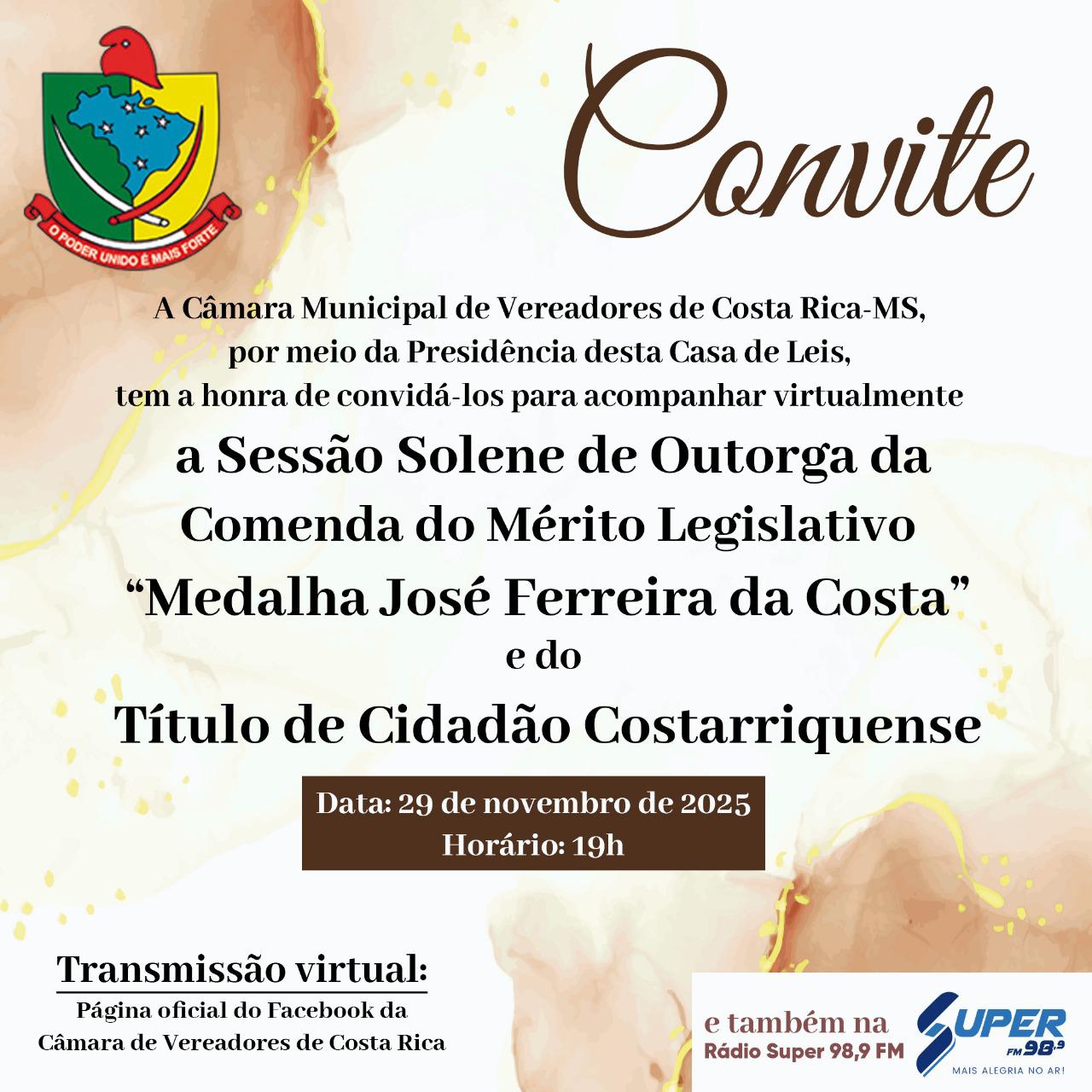 Câmara Municipal realiza Sessão Solene neste sábado para homenagear 28 personalidades; população é convidada a acompanhar ao vivo