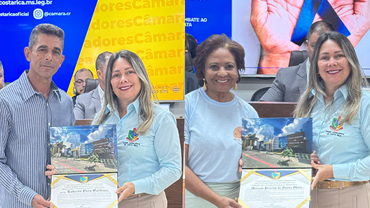Câmara homenageia com Moções de Congratulação e Aplausos Mirian Maia e Roberto Paes